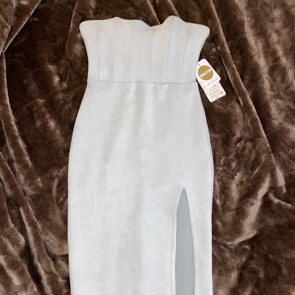 Bust A Move Corset Knee Length Suede Dress